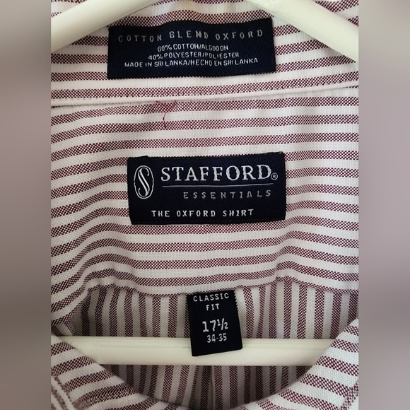 Stafford Essentials Oxford Long Sleeve Button Down Shirt - Picture 4 of 6